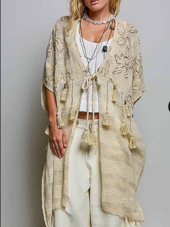 Pol Sweaters - SMQC6 N Pol Short Sleeve Midi Cardigan Various Sizes
